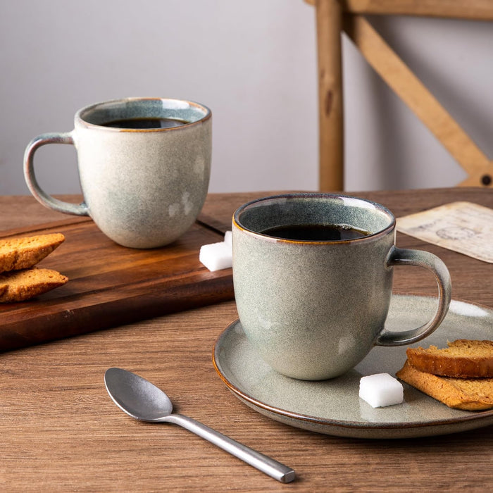 Mugology 12oz Ceramic Coffee Mugs – Set of 6 for Latte & Cocoa
