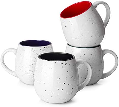 Mugology 20oz Ceramic Coffee Mugs – Set of 4 for Coffee, Tea & Soup