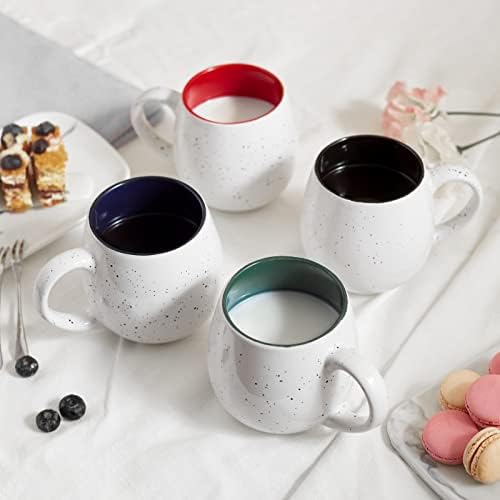 Mugology 20oz Ceramic Coffee Mugs – Set of 4 for Coffee, Tea & Soup