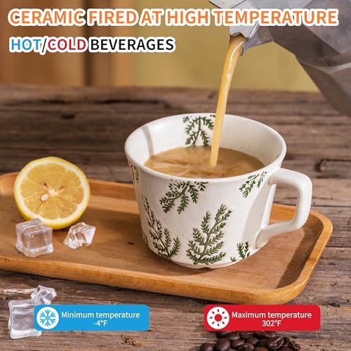 Mugology Ceramic Coffee Mug Set – 11oz, 2 Cups & Spoons