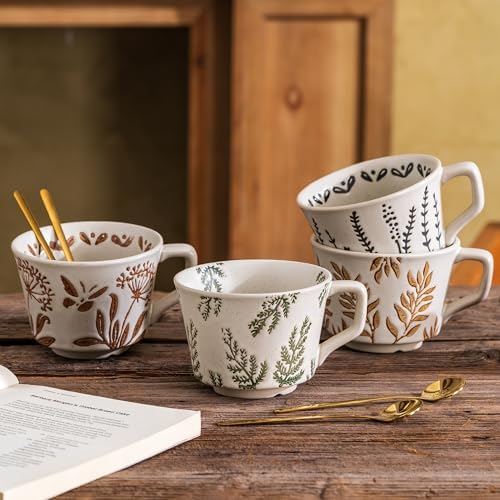 Mugology Ceramic Coffee Mug Set – 11oz, 2 Cups & Spoons